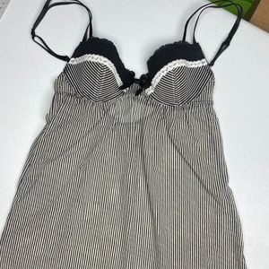 Jacob BLK/WHT Striped Nightgown, S. *P1053